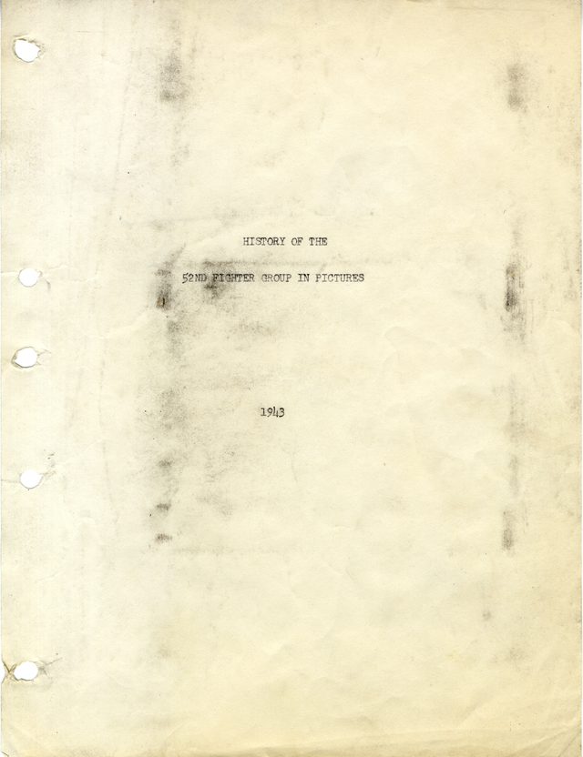 First page of the archive record History of the 52nd Fighter Group Scrapbook