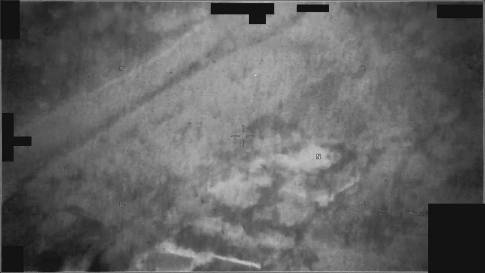 Still frame from the video DOW-UAP-D010, Mission Report, Middle East, May 2022