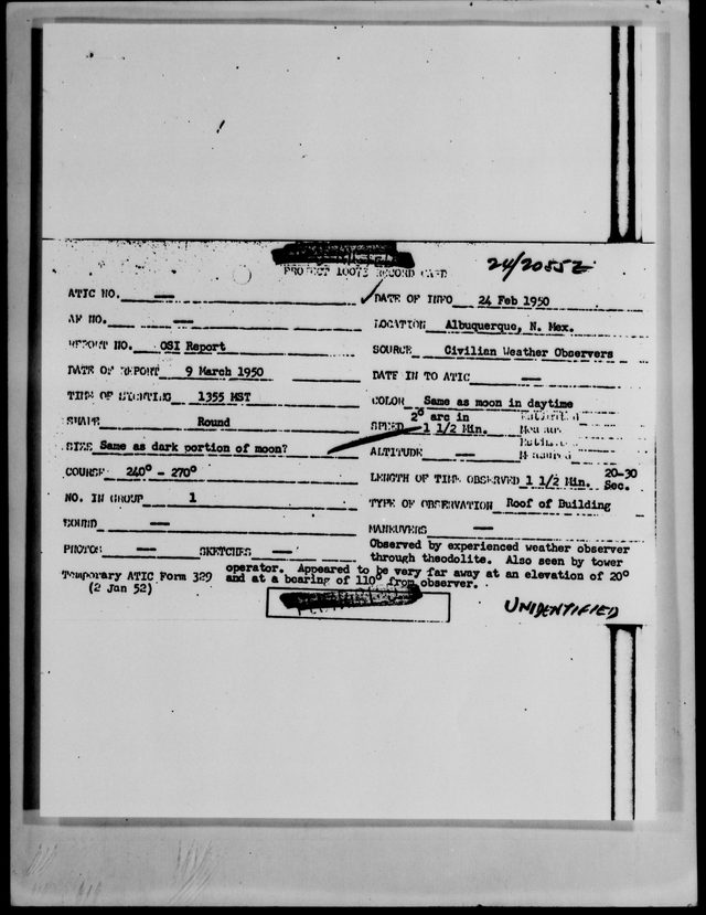 First page of the archive record Albuquerque, N. Mex., February 1950