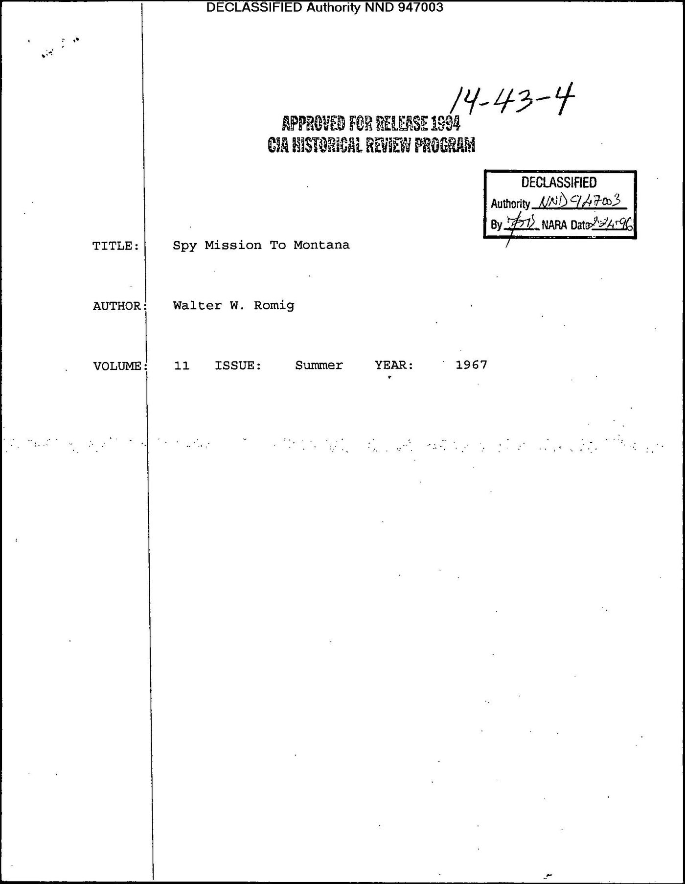CIA Studies in Intelligence — Spy Mission to Montana, page 1