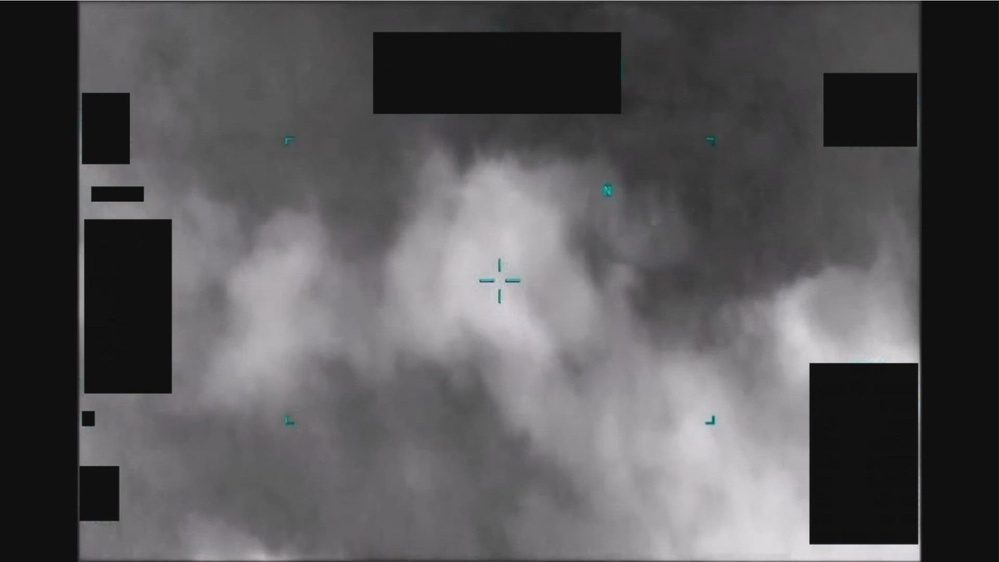 Still frame from the video Unresolved UAP Report, Arabian Gulf, 2020