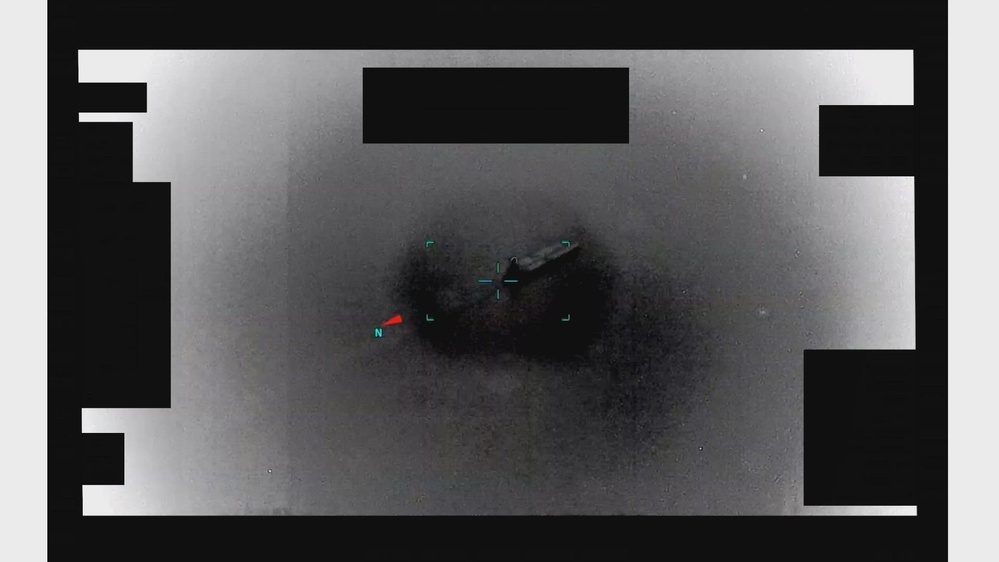 Still frame from the video Unresolved UAP Report, Arabian Gulf, 2020