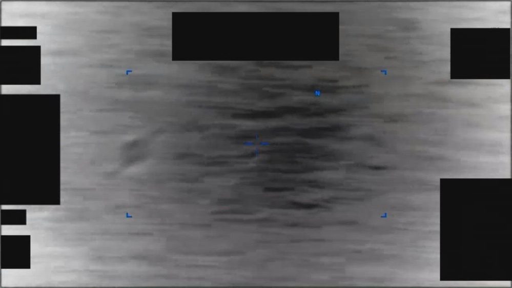 Still frame from the video DOW-UAP-PR078, "2 November 2020 [CALLSIGN] [CALLSIGN] Observes and tracks UAP 2 of 2"