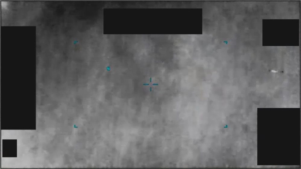 Still frame from the video DOW-UAP-PR085, "16 Sept 2020 [CALLSIGN] [CALLSIGN] observes UAP"