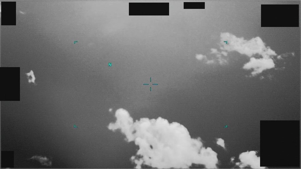 Still frame from the video DOW-UAP-PR101, Unresolved UAP Report, South China Sea, 2024