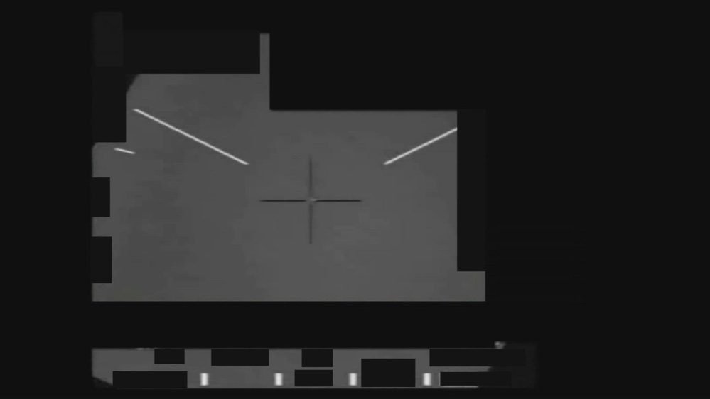 Still frame from the video DOW-UAP-PR114, Unresolved UAP Report, Atlantic Ocean, 2016